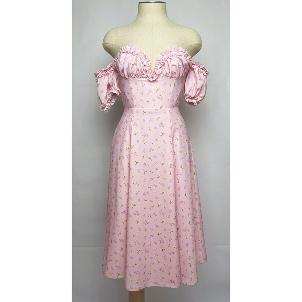 House of CB Pink Floral Midi Dress